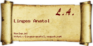 Linges Anatol névjegykártya